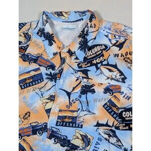 Columbia PFG Hawaiian Shirt Mens XL Florida Off Shore Fishing Vented Deep Sea